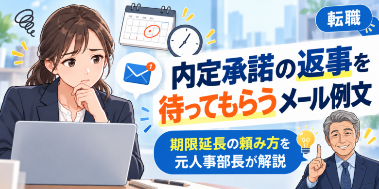 内定承諾の返事を待ってもらうメール例文|元人事部長が教える期限延長の頼み方